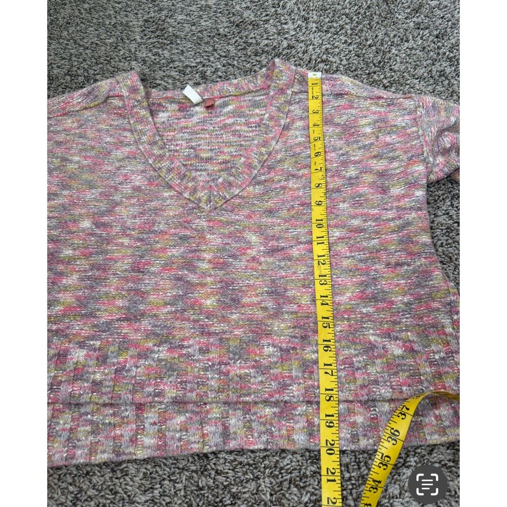 Anthropologie Pilcro Pink Rainbow Cropped Sweater Womens Sz S Oversized Boxy - Picture 9 of 9